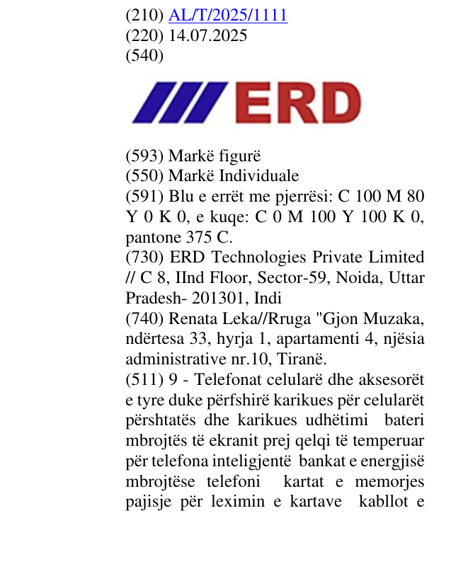 Zëri i markës ERD në buletin