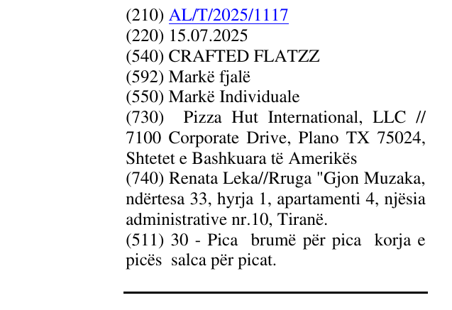 Zëri i markës CRAFTED FLATZZ në buletin