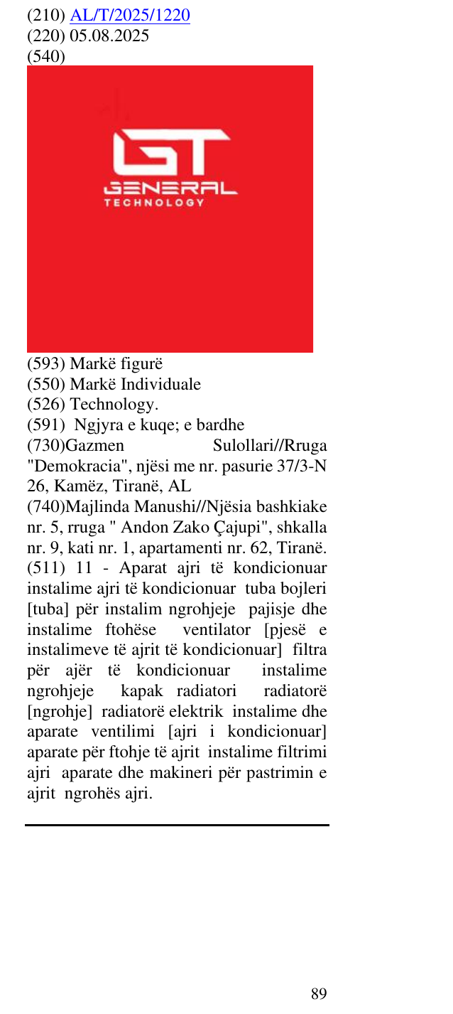 Zëri i markës Technology. në buletin