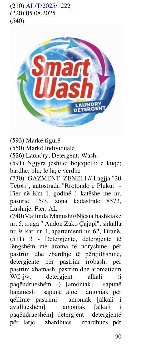 Zëri i markës Laundry; Detergent; Wash. në buletin