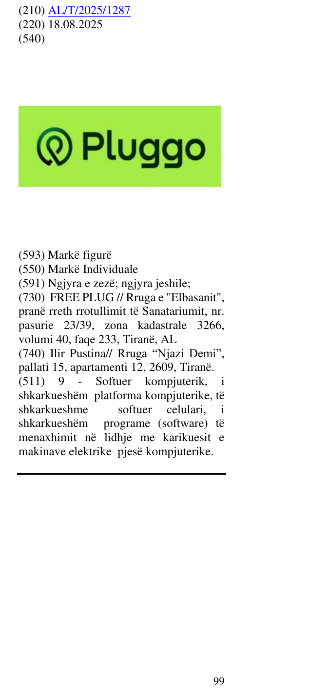 Zëri i markës Pluggo në buletin