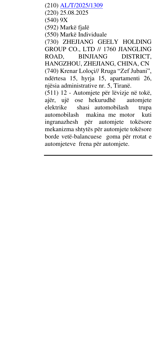 Zëri i markës 9X në buletin