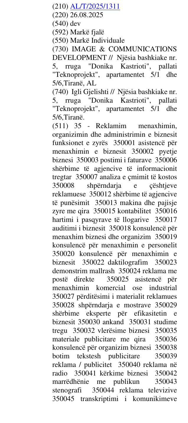 Zëri i markës dev në buletin