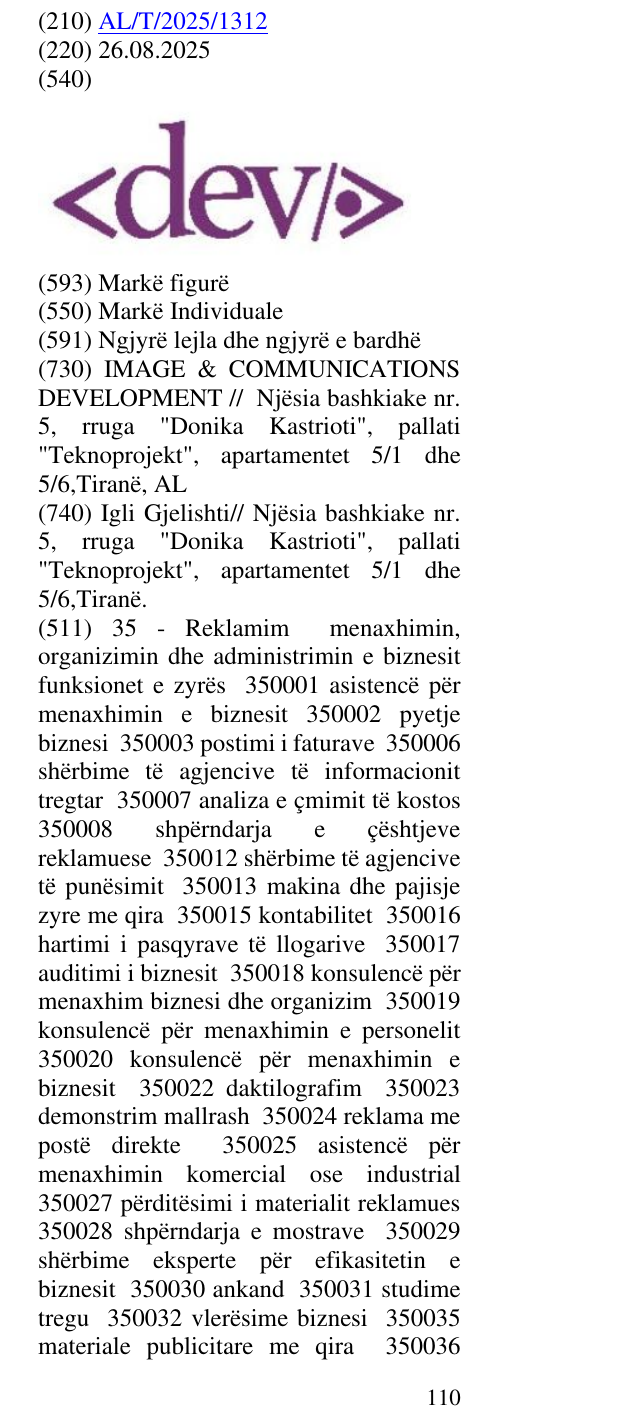 Zëri i markës dev në buletin