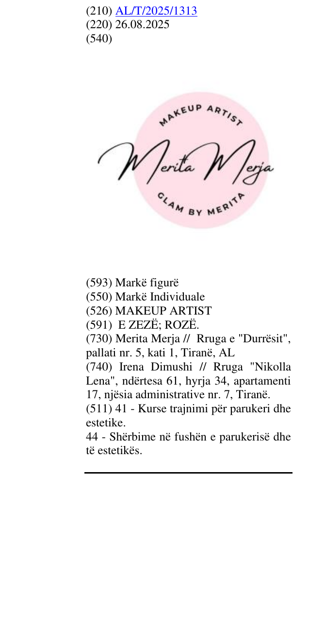 Zëri i markës MAKEUP ARTIST në buletin