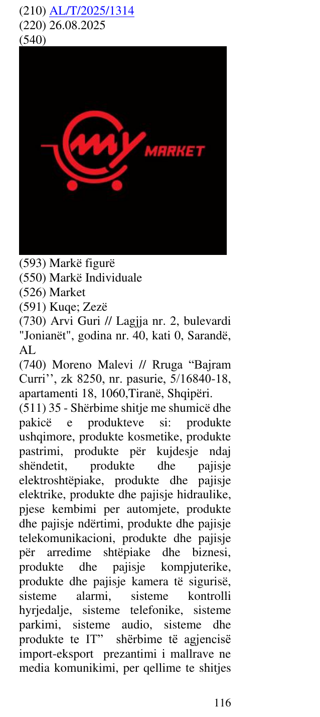 Zëri i markës Market në buletin