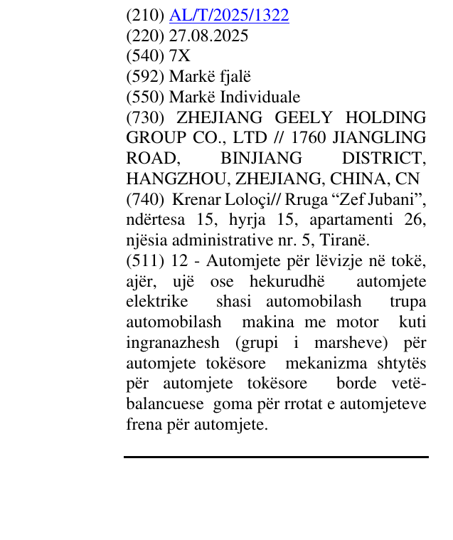 Zëri i markës 7X në buletin