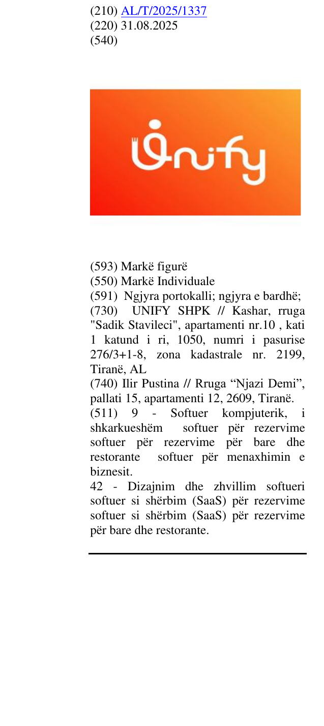 Zëri i markës Unify në buletin