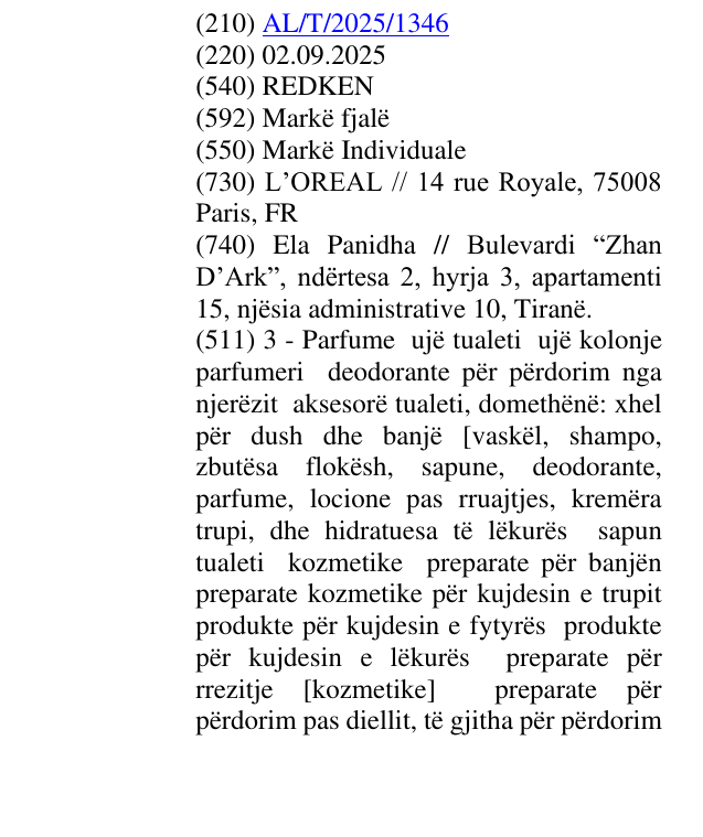 Zëri i markës REDKEN në buletin