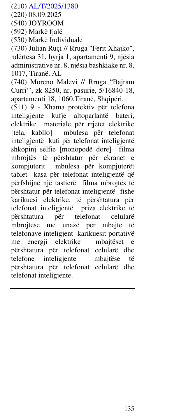 Zëri i markës JOYROOM në buletin