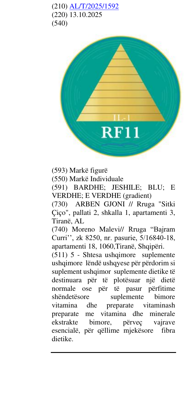 Zëri i markës IL-1 RF11 në buletin
