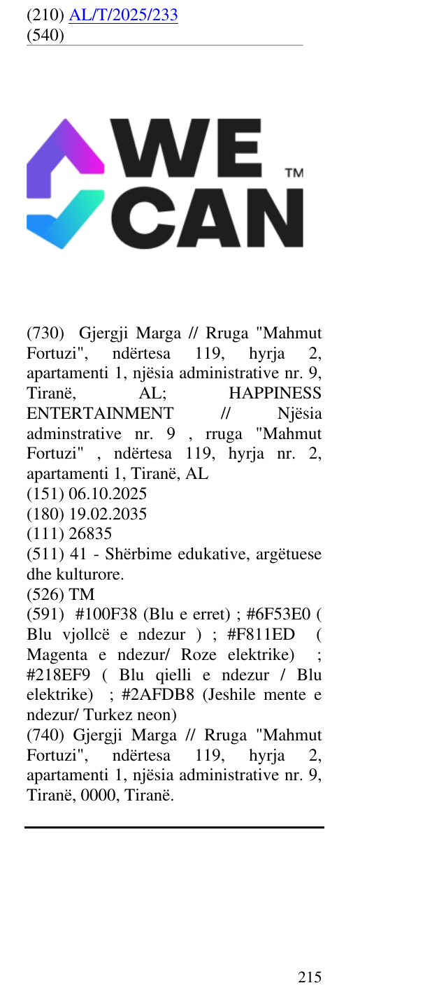 Zëri i markës TM në buletin