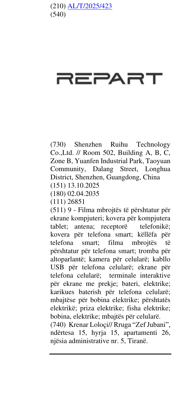 Zëri i markës REPART në buletin