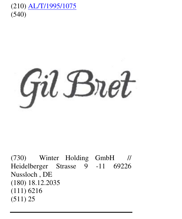 Zëri i markës GIL BRET në buletin