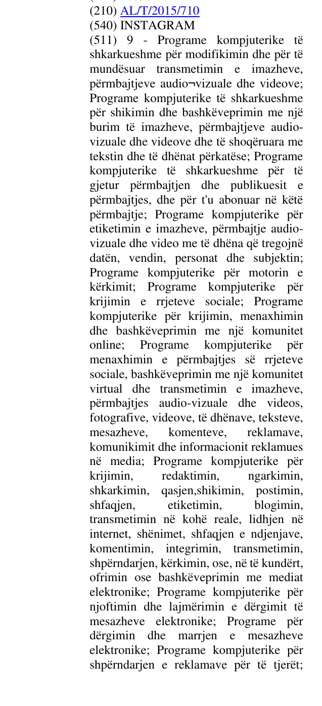 Zëri i markës INSTAGRAM në buletin