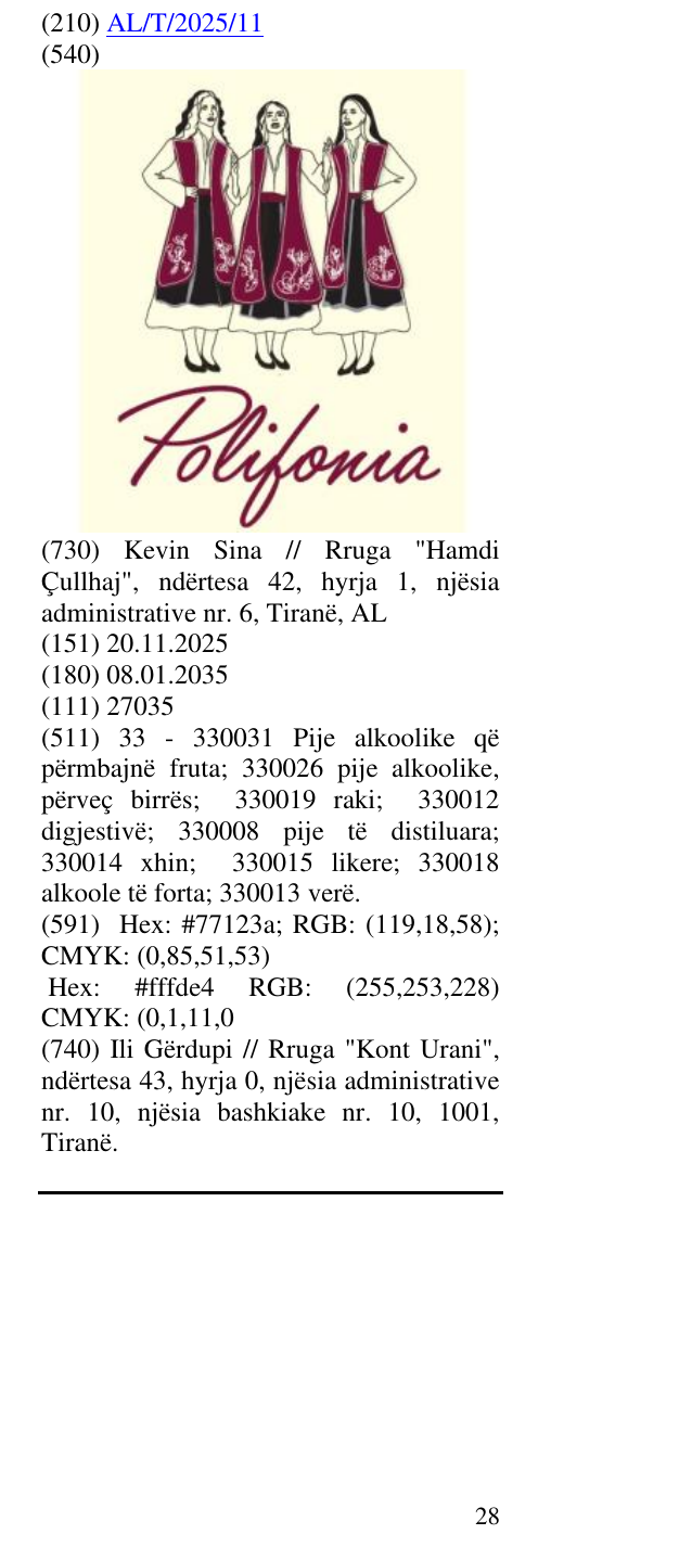 Zëri i markës Polifonia në buletin