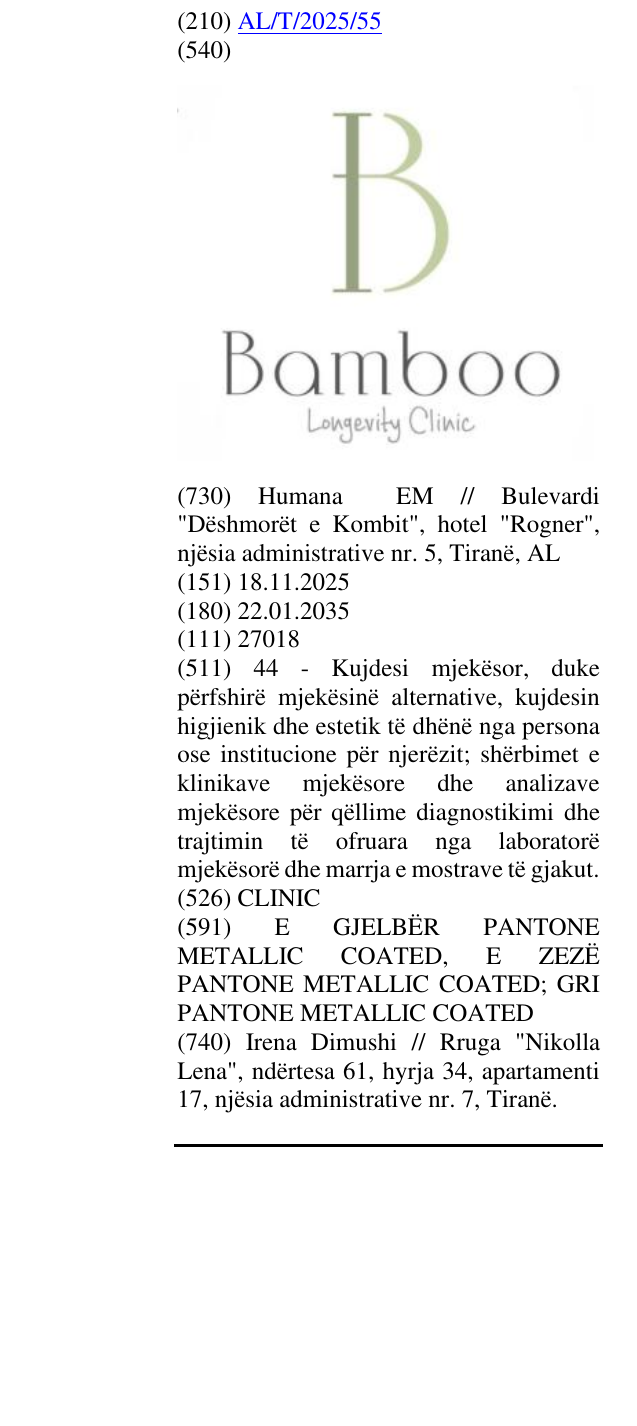 Zëri i markës CLINIC në buletin