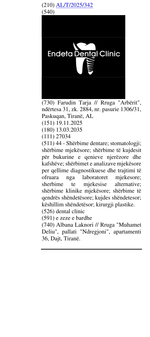 Zëri i markës dental clinic në buletin