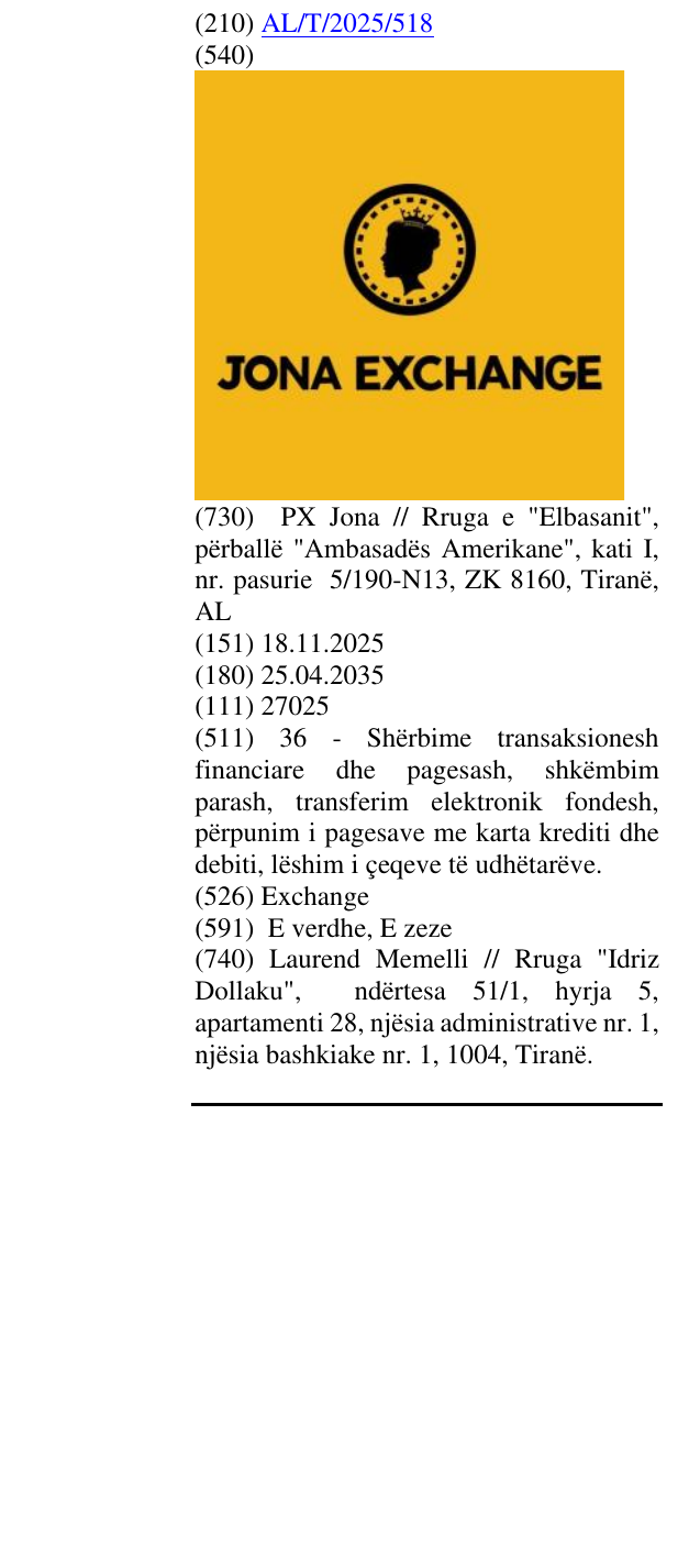 Zëri i markës Exchange në buletin
