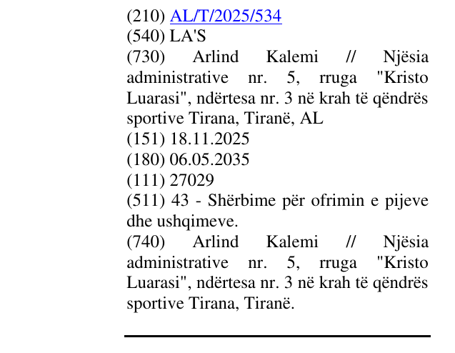 Zëri i markës LA'S në buletin