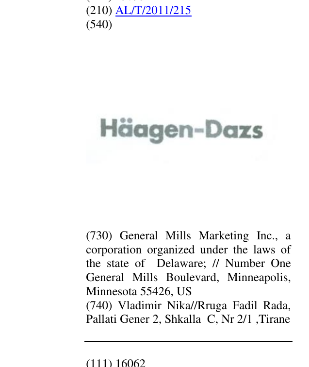 Zëri i markës HAAGEN-DAZS në buletin