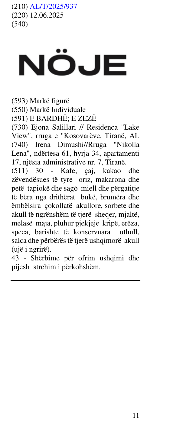 Zëri i markës NÖJE në buletin
