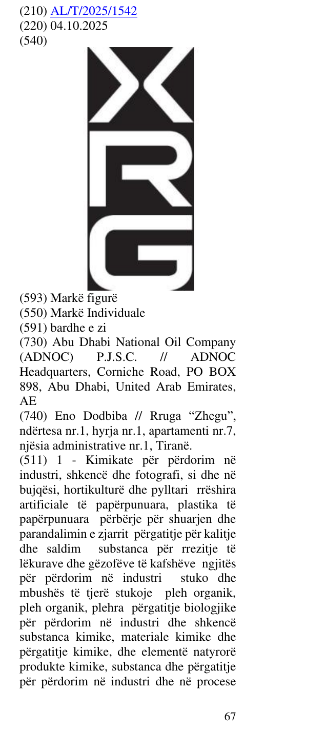 Zëri i markës XRG në buletin