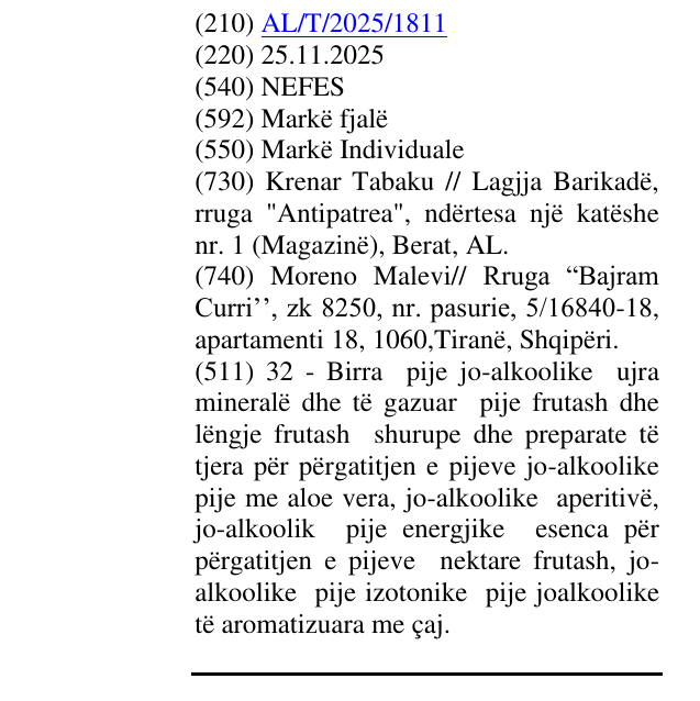 Zëri i markës NEFES në buletin