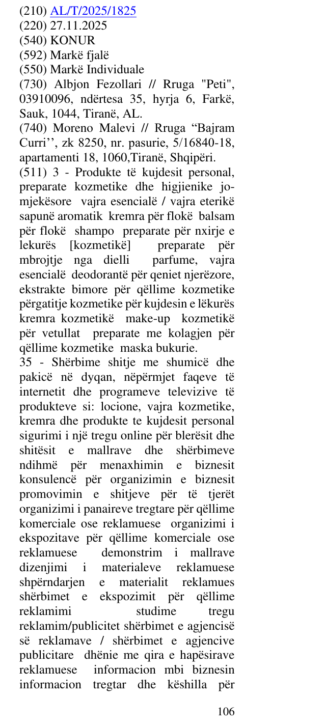 Zëri i markës KONUR në buletin