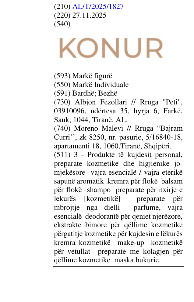 Zëri i markës KONUR në buletin