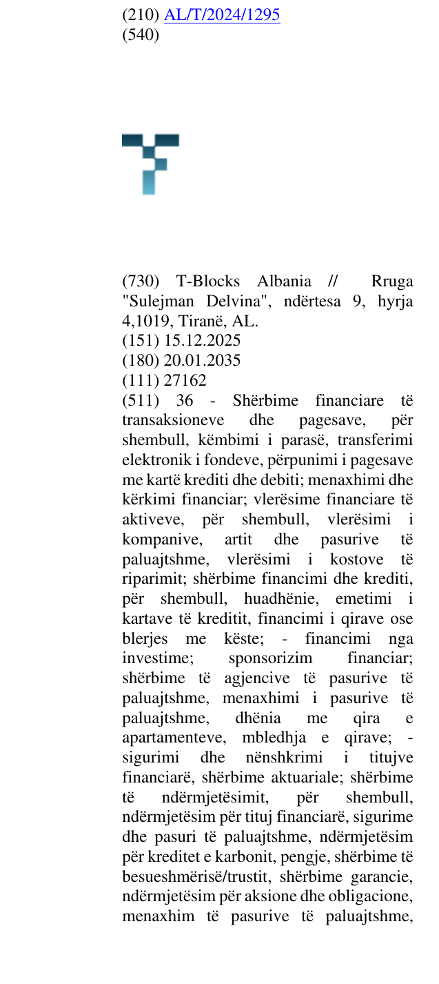 Zëri i markës T në buletin