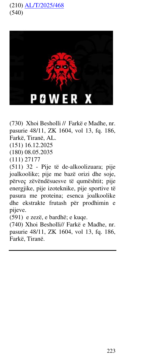 Zëri i markës POWER X në buletin