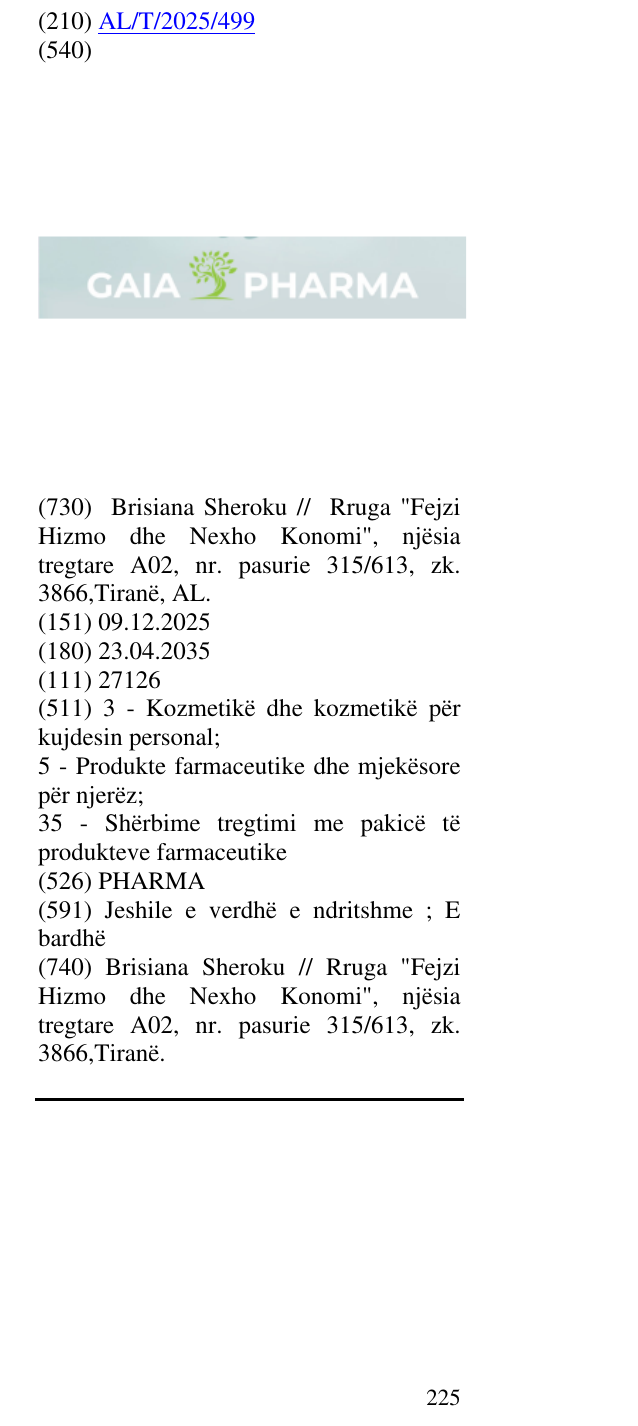 Zëri i markës PHARMA në buletin