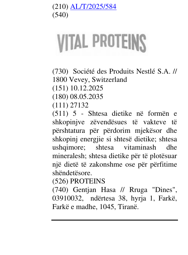 Zëri i markës PROTEINS në buletin