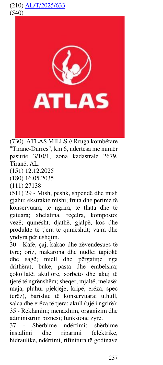 Zëri i markës ATLAS në buletin