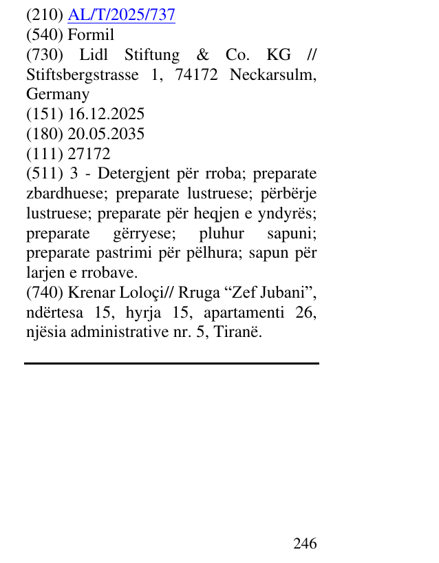 Zëri i markës Formil në buletin