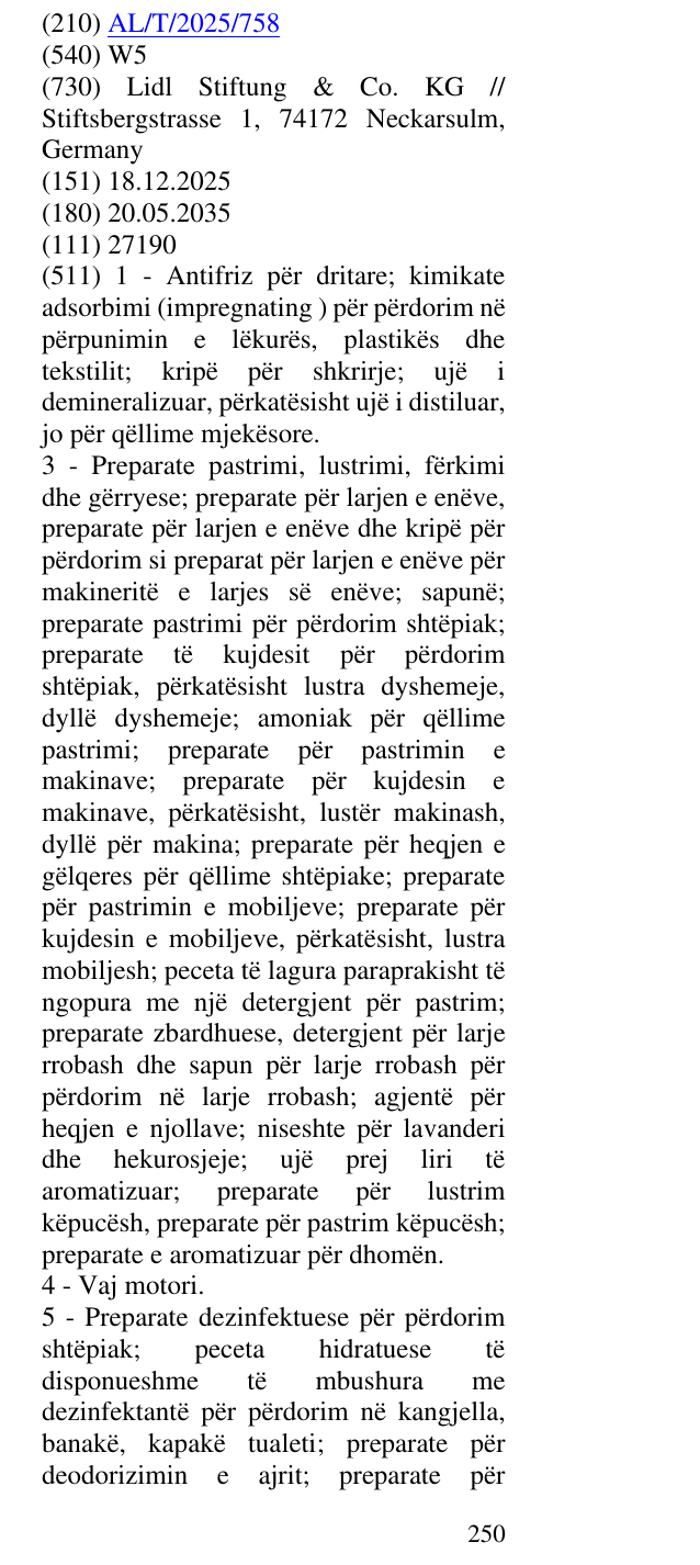 Zëri i markës W5 në buletin