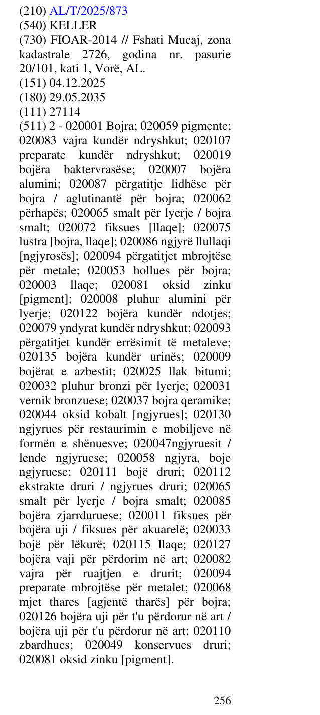Zëri i markës KELLER në buletin