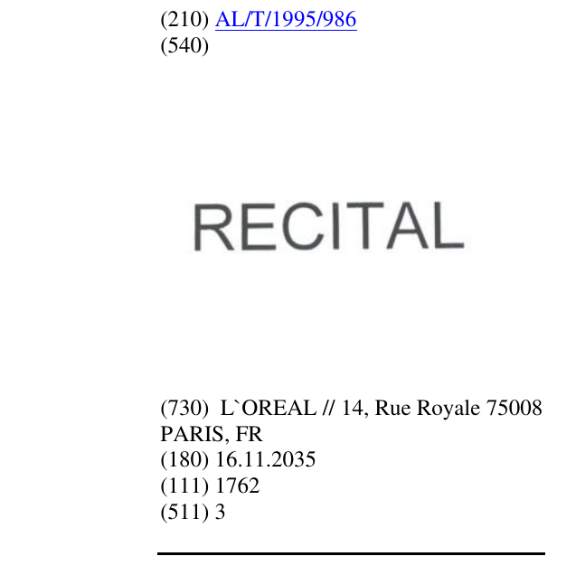 Zëri i markës RECITAL në buletin