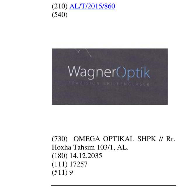 Zëri i markës Wagner Optik në buletin