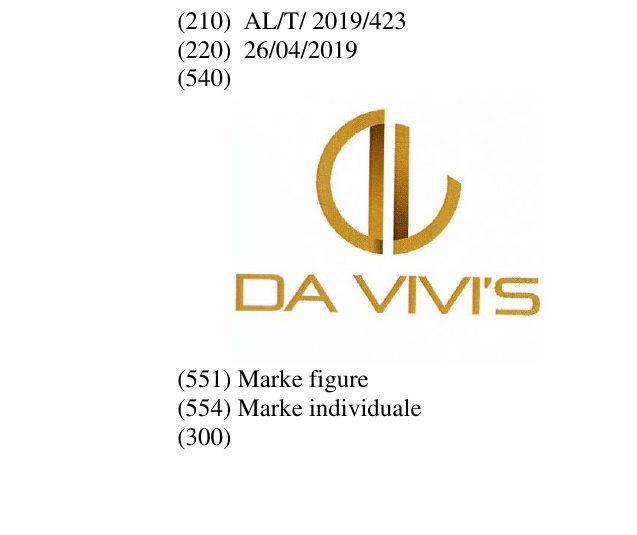 Zëri i markës DA VIVI'S në buletin