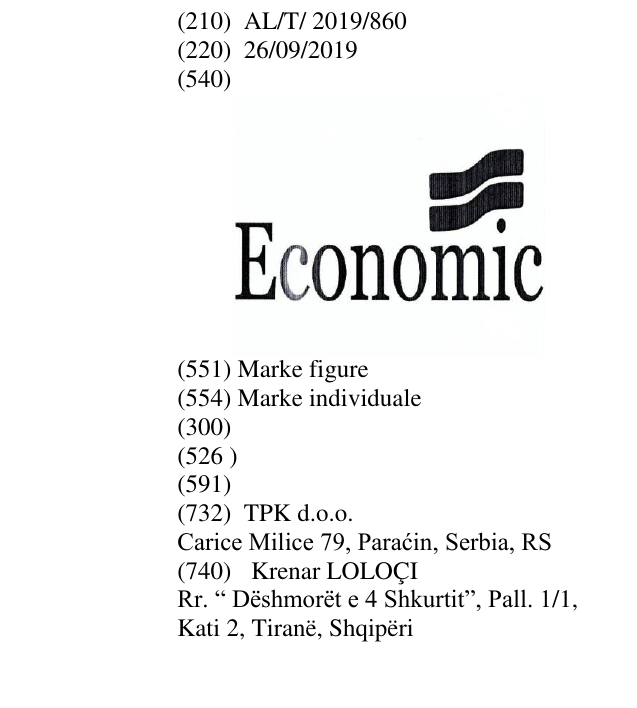Zëri i markës Economic në buletin