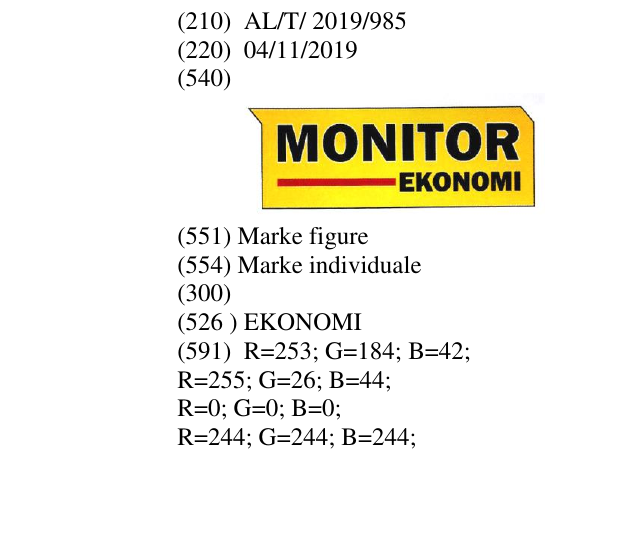 Zëri i markës EKONOMI në buletin
