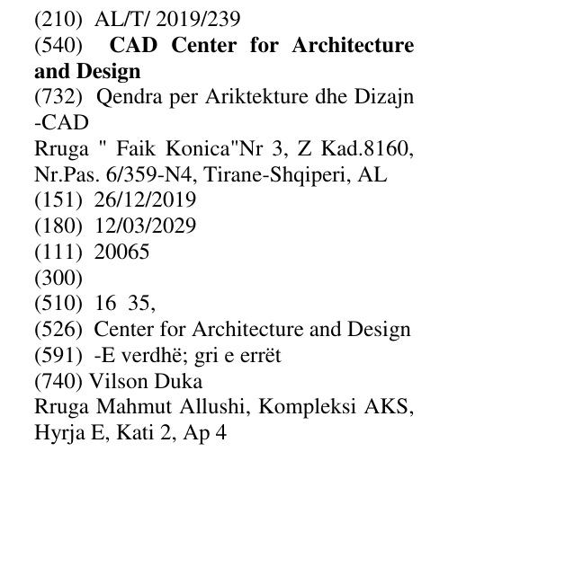 Zëri i markës CAD Center for Architecture and Design në buletin
