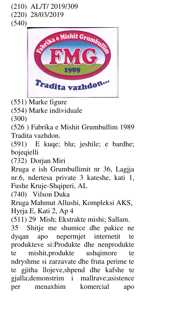 Zëri i markës Fabrika e Mishit Grumbullim 1989 Tradita vazhdon. në buletin