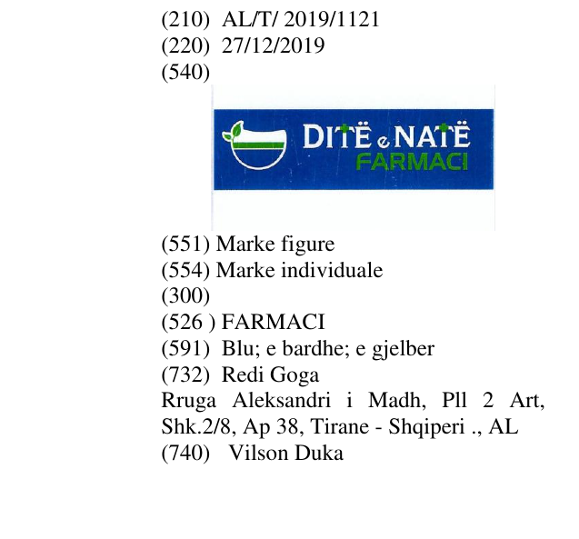 Zëri i markës FARMACI në buletin