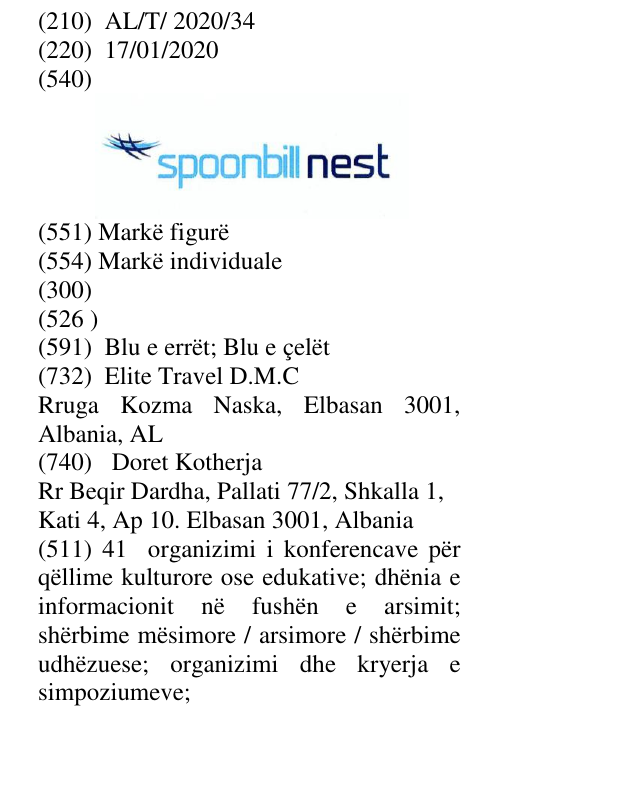 Zëri i markës spoonbill nest në buletin