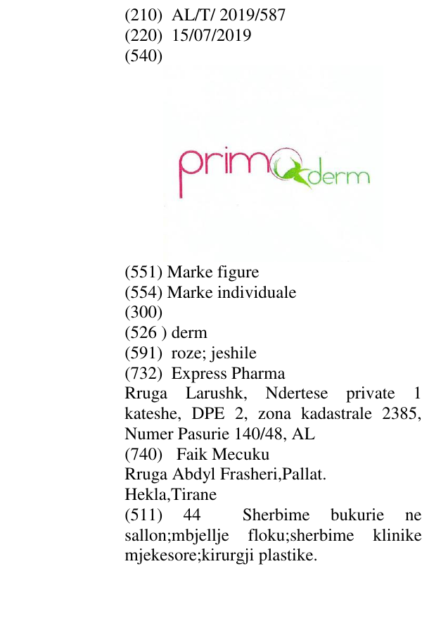 Zëri i markës derm në buletin