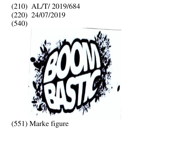 Zëri i markës BOOMBASTIC në buletin