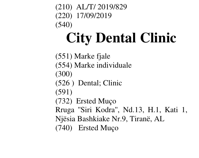 Zëri i markës City Dental Clinic në buletin